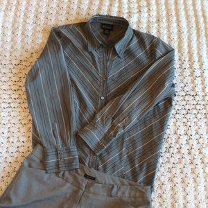 Lane Bryant grey button down