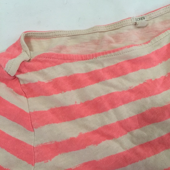 J. Crew neon pink paint stripe 3/4 sleeve tee - Picture 2 of 3