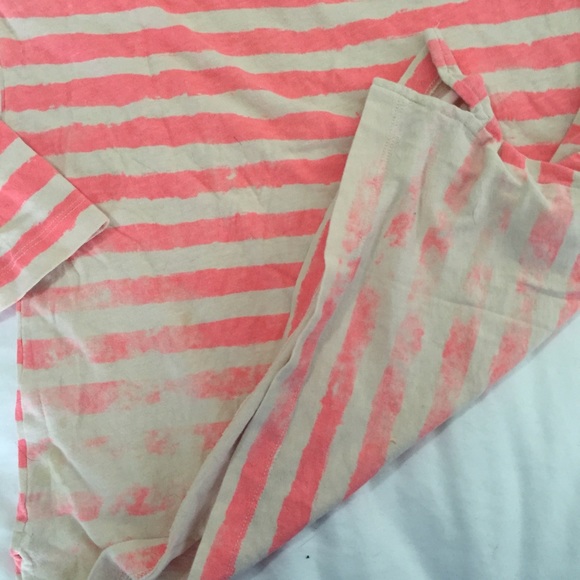 J. Crew neon pink paint stripe 3/4 sleeve tee - Picture 3 of 3