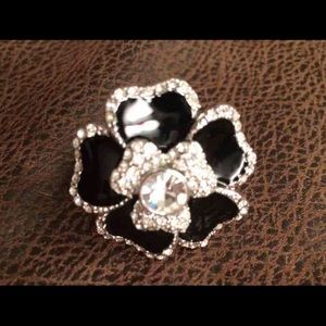 Lia Sophia black dahlia statement ring flower ring