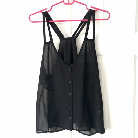 LF black sheer strappy cami sz M