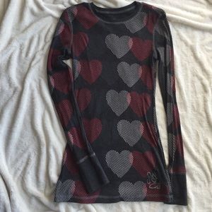 Roxy Heart Ribbed Long Sleeve Shirt