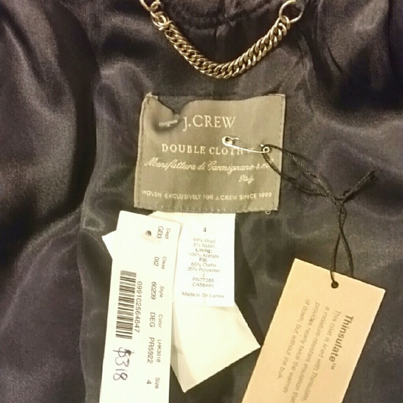 NWT J. Crew Double-cloth Metro Coat w/ Thinsulate - Picture 3 of 4