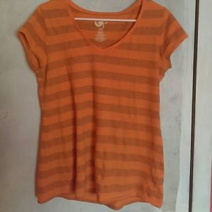 Orange striped t-shirt
