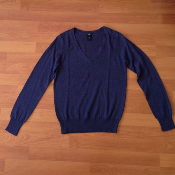 Anne Taylor blu v-neck sweater