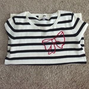 Gap white and black stripe sweater
