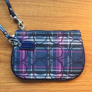 Coach Wristlet in Multi-Plaid