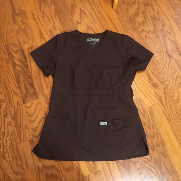 Brown grey's anatomy scrub set