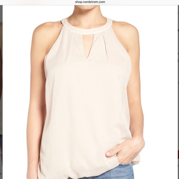 bobeau Tops - New Nordstrom BOBEAU Metallic Keyhole Top