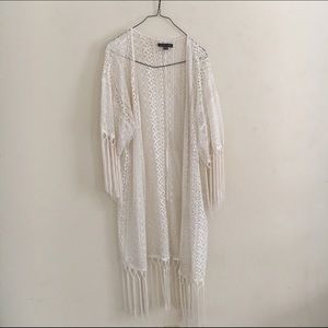 Boho Crotchet Fringed Cardigan
