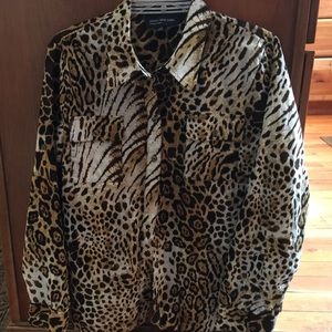 Jones New York  Animal patterned button down shirt