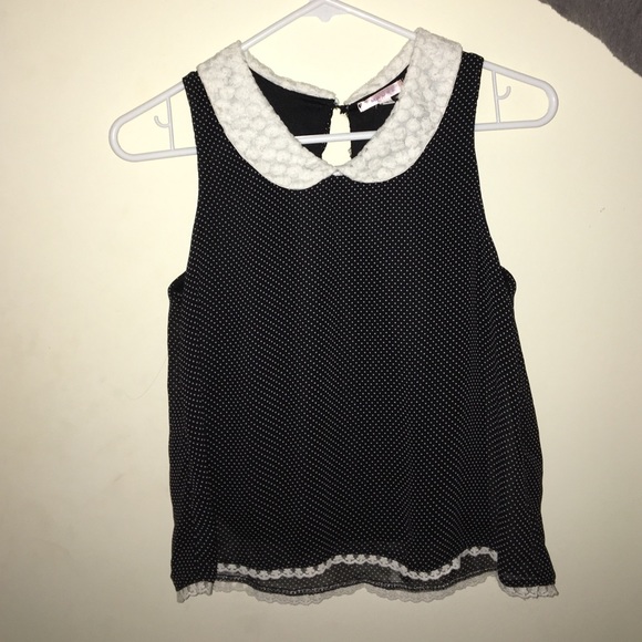 collared loose polka dot tank