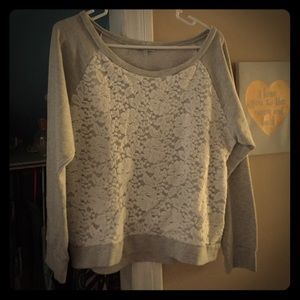 Lace front, long sleeve