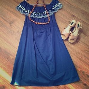 Embroidered Peasant Style Dress