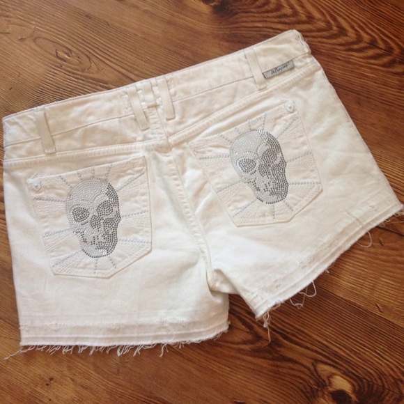 J Brand Pants - Skull White Denim Shorts
