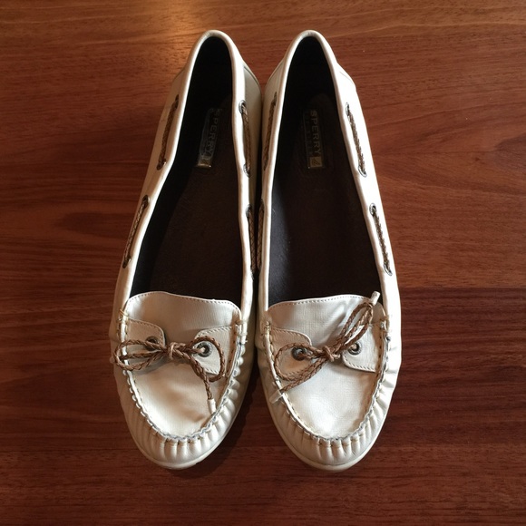 Pearl White Sperry Top-Sider Dressy Leather Loafer