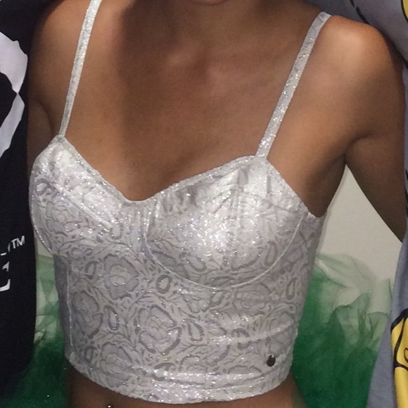 Silver sparkle crop top