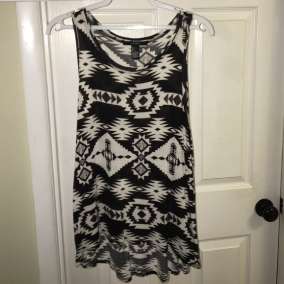 black and white patterned tank
