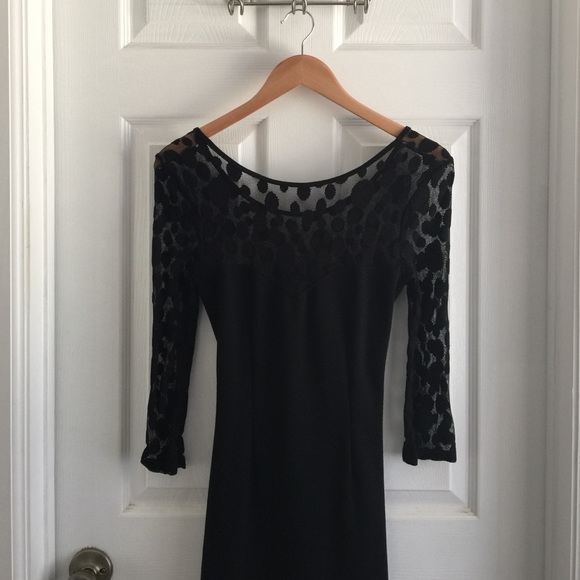 Dotted Mesh Top Backless Dress