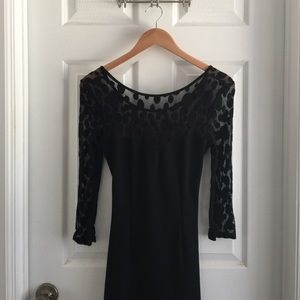 Dotted Mesh Top Backless Dress