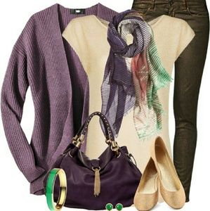 Heather purple cardigan