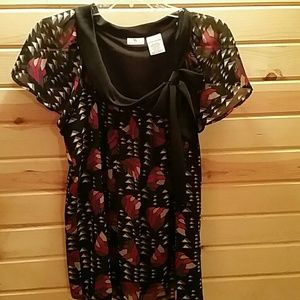 Sheer with lining dressy short sleeve