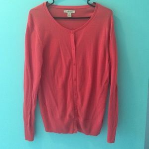 coral cardigan