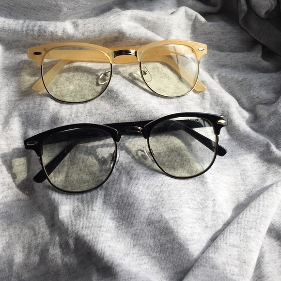 two pair half framed glasses