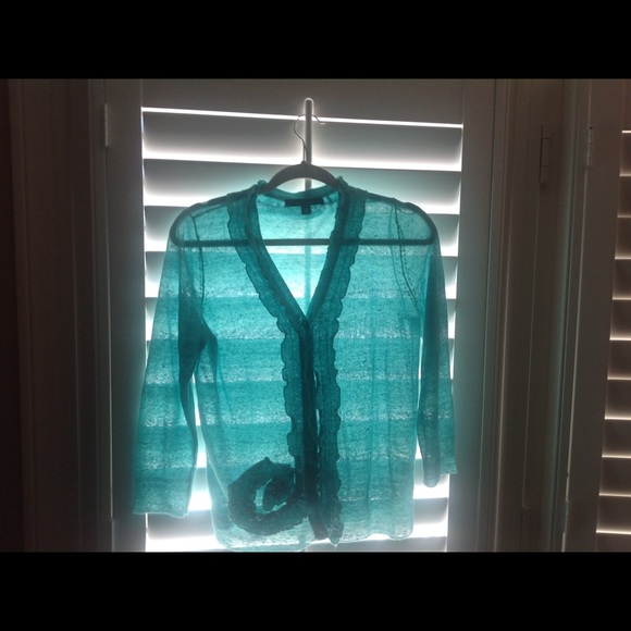 Cute turquoise cardigan - Picture 2 of 4