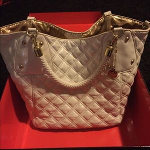 Big Buddha White Patent Tote