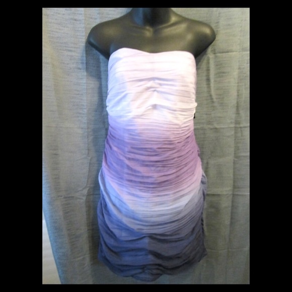 INC Purple Ombré Strapless Dress