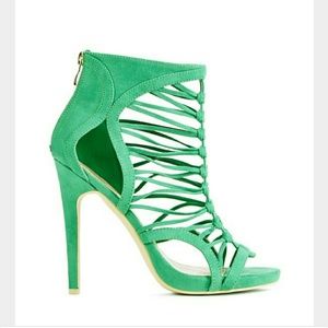 Just Fab Emerald cage heels