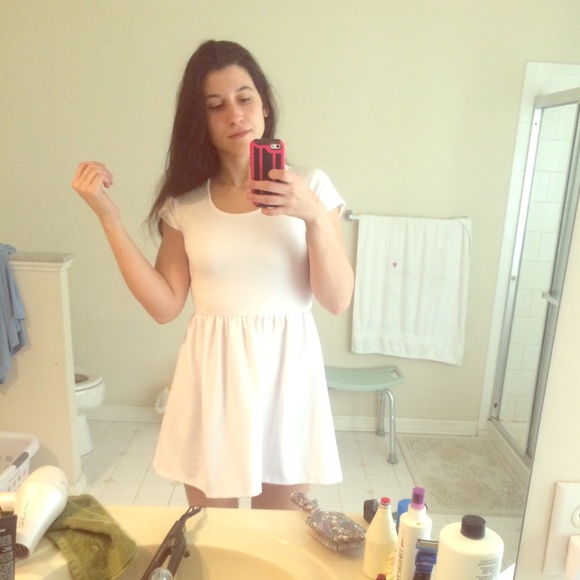 White open back dress