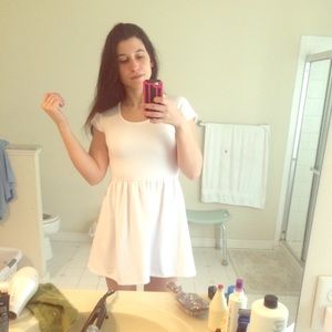 White open back dress