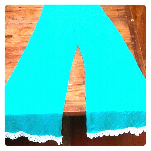 Palazzo turquoise lace pants