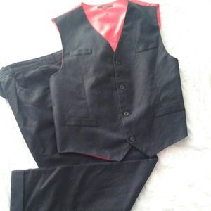 Boys black dress pants with vest