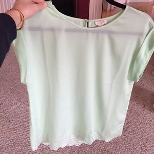 J.Crew mint green short sleeve blouse