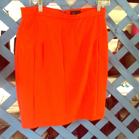 Neon orange top shop skirt. WORN ONCE