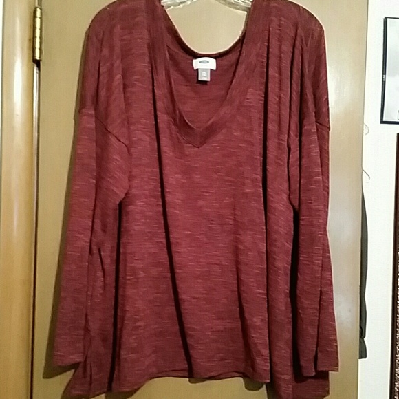 Roomy lightweight marled burgundy top Old Navy XXL