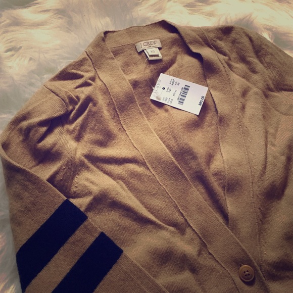 J. Crew Sweaters - Stripe sleeve merino cardigan