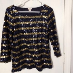J Crew M stretchy Sequined top. So cute!!