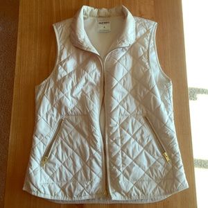 Old Navy Cream Quilted Puffer Vest