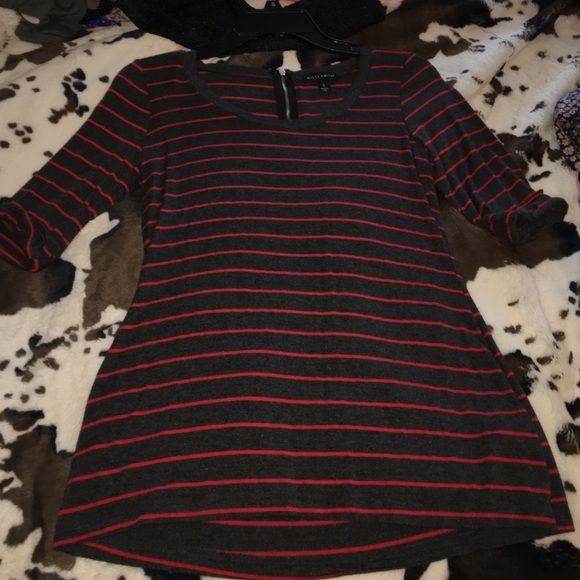 grey and red striped
