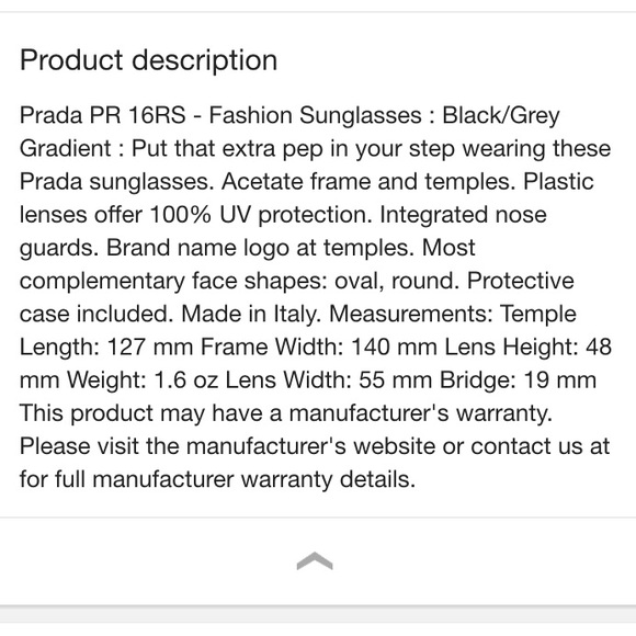 PRADA 16rs sunglasses - Picture 3 of 3