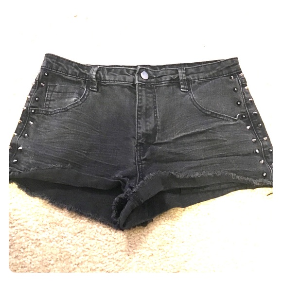 Black studded shorts