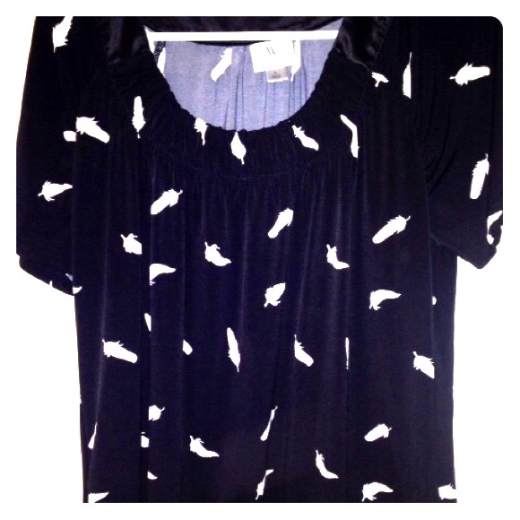 Worthington black feather blouse