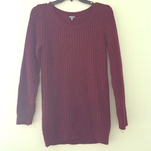 Long burgundy sweater
