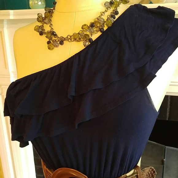 One strap navy blue dress - Picture 2 of 4