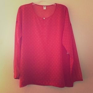Red long sleeved blouse