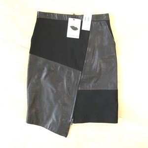NWT tibi leather skirt w/ asymmetrical zipper